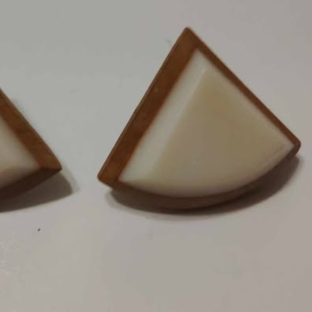 White triangle earrings